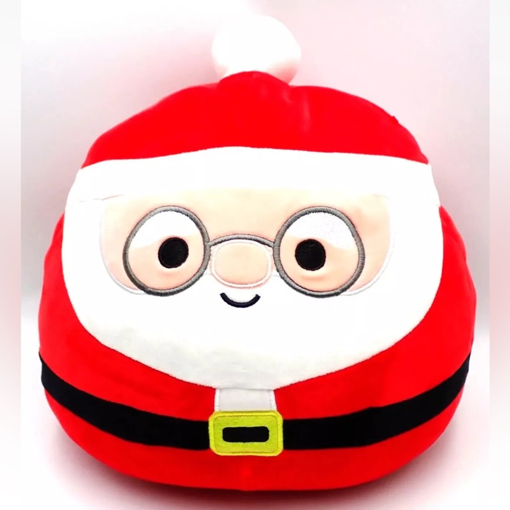 Squishmallow Santa Clause Plush Christmas Saint Nick Glasses 12” Holiday